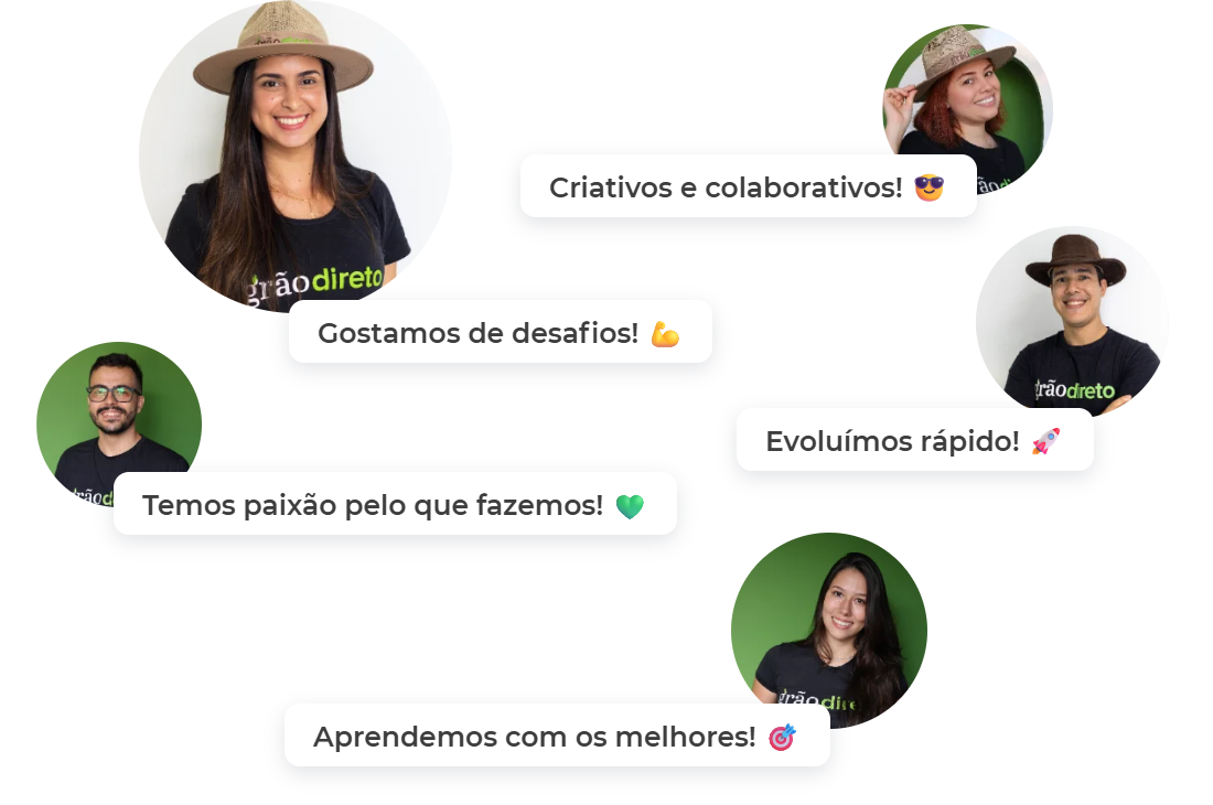 Fotos de colaboradores da Grão Direto